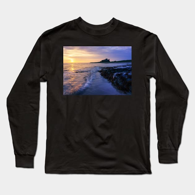 Bamburgh Castle Sunrise Long Sleeve T-Shirt by TMcG72